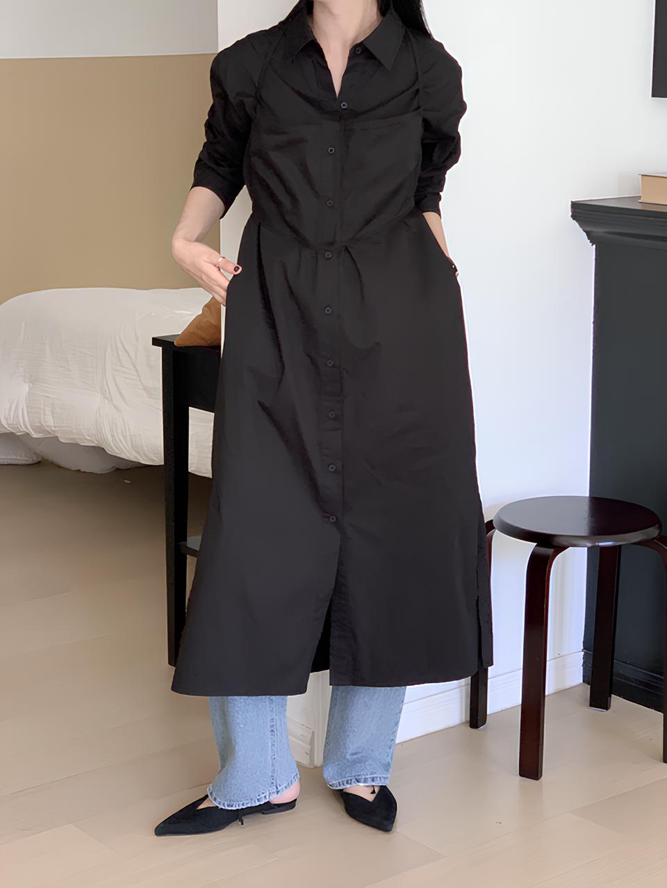 Wrapped Button Up Dress