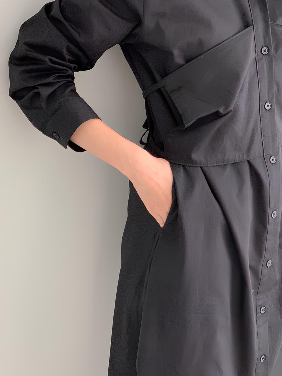 Wrapped Button Up Dress
