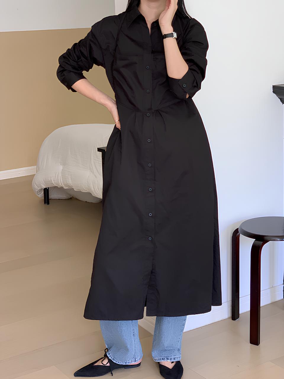 Wrapped Button Up Dress