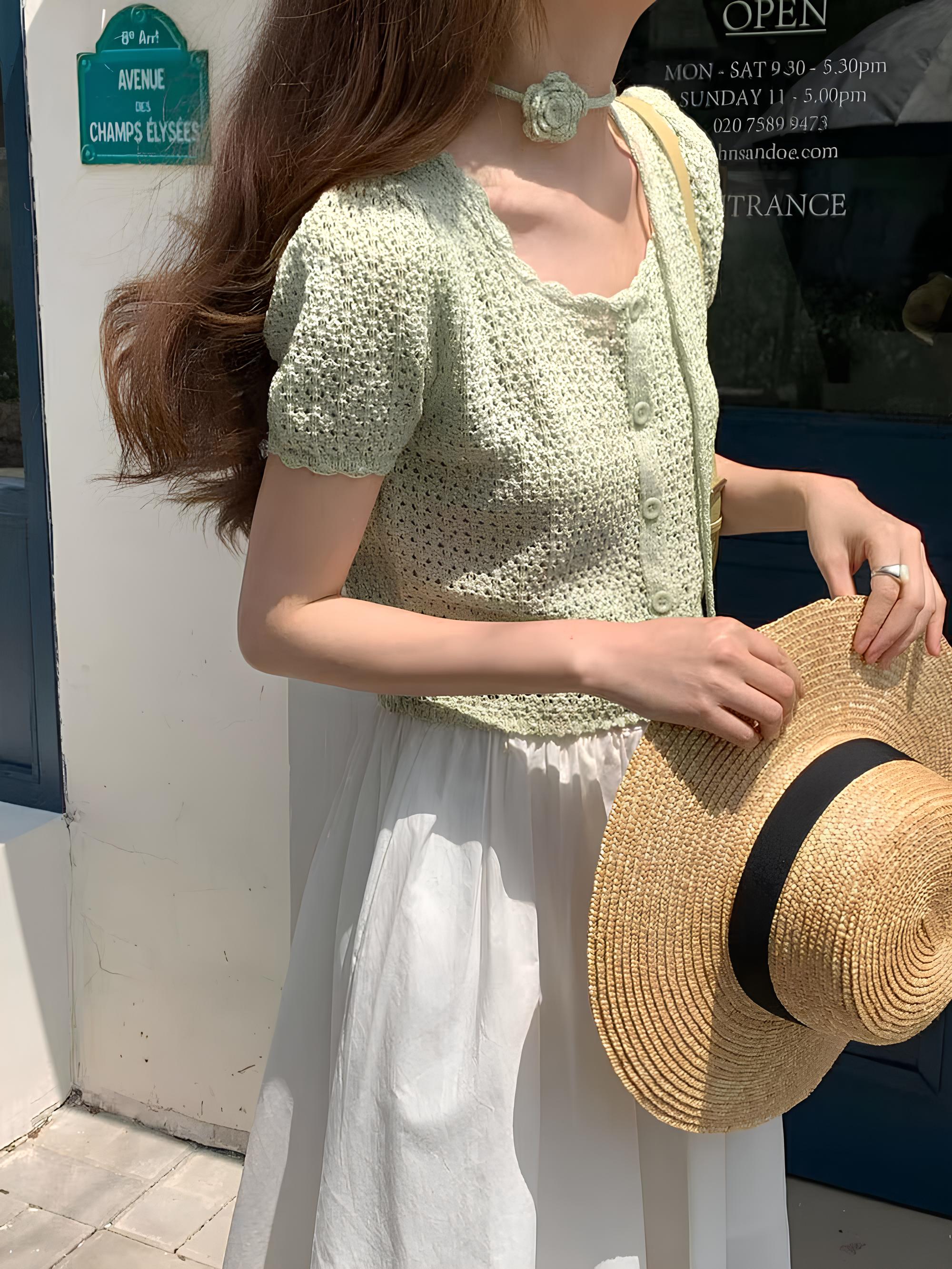 Coquette Buttoned Blouse