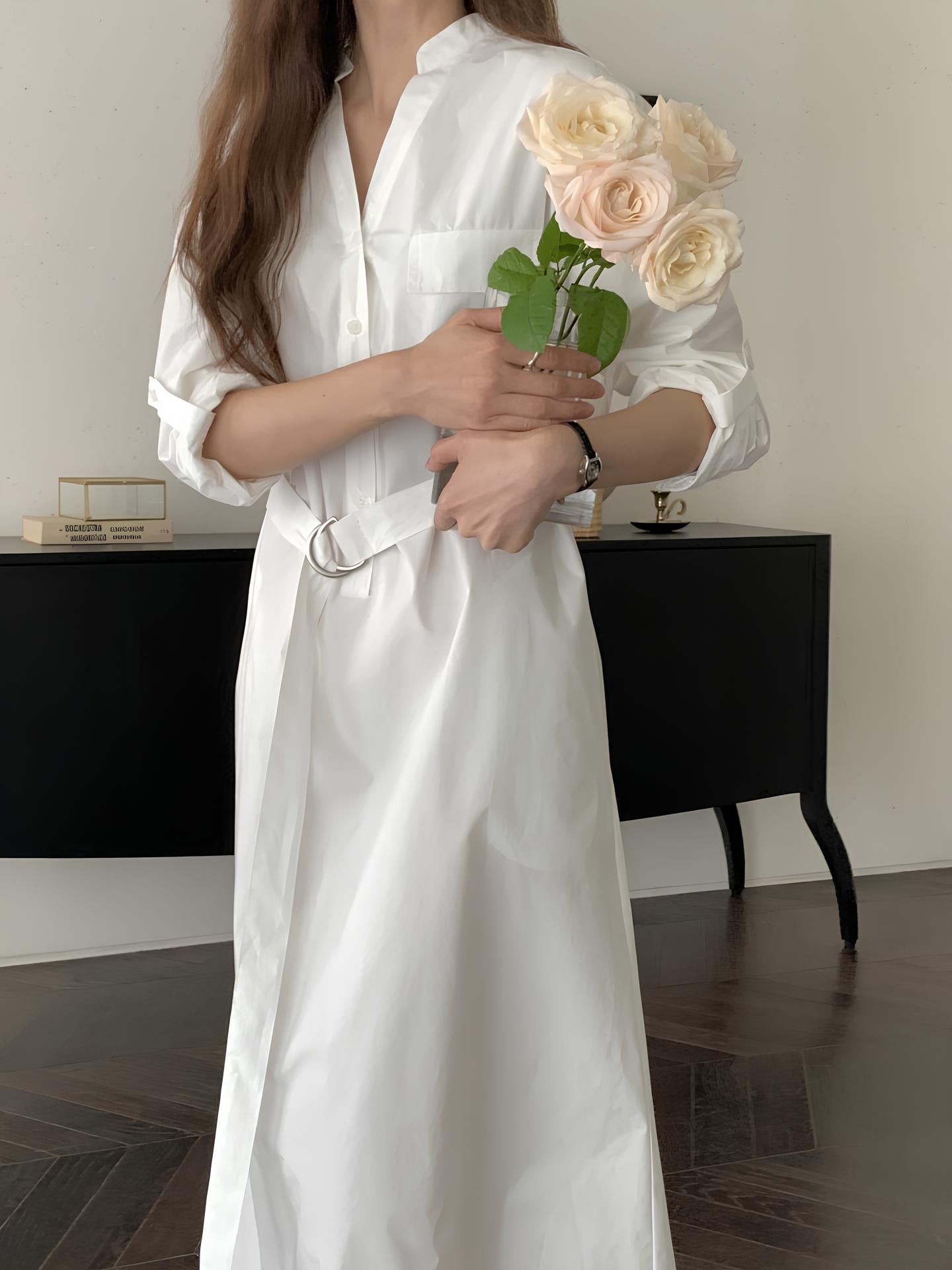 Collared One-Piece Dress