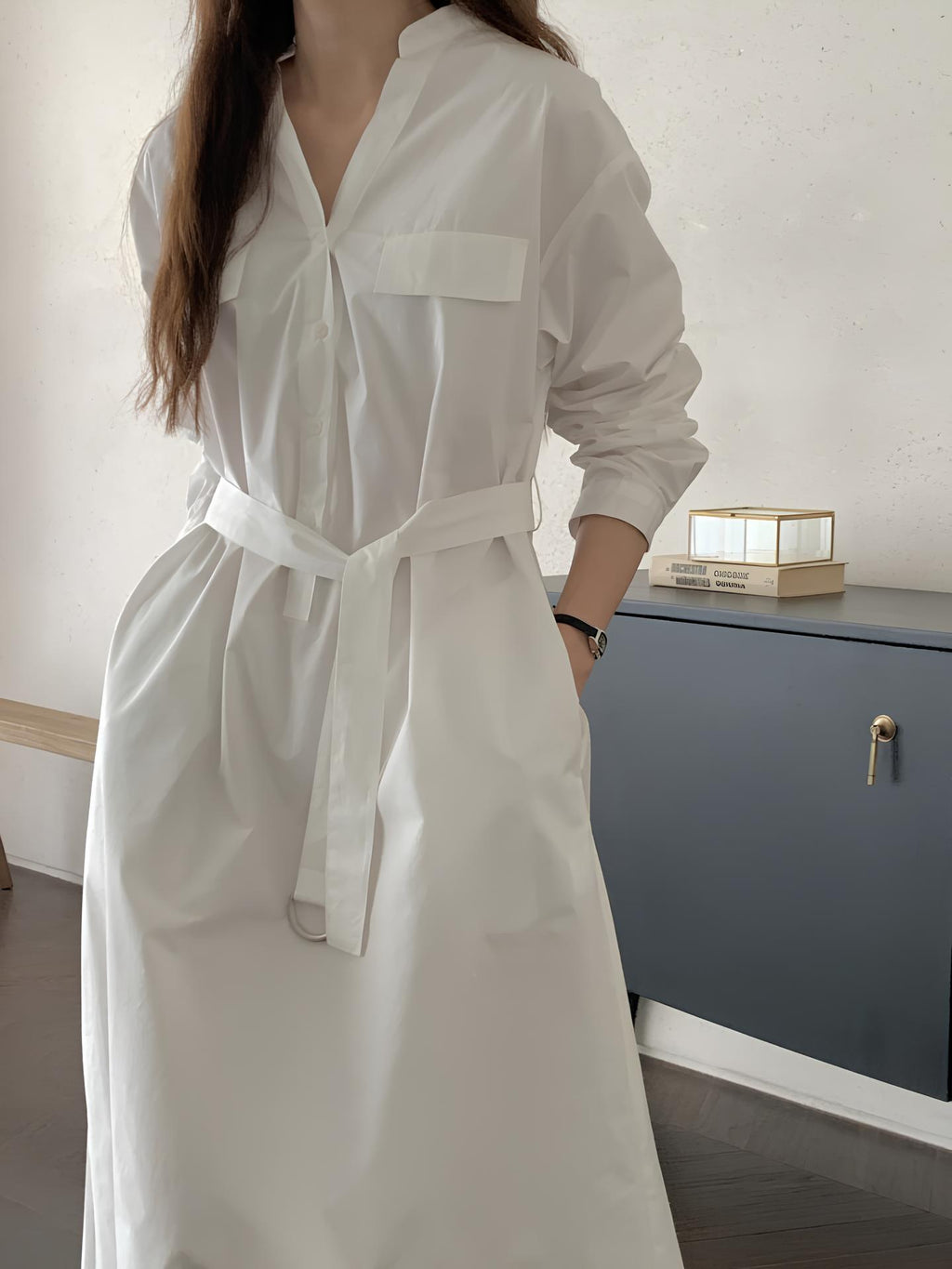 Collared One-Piece Dress