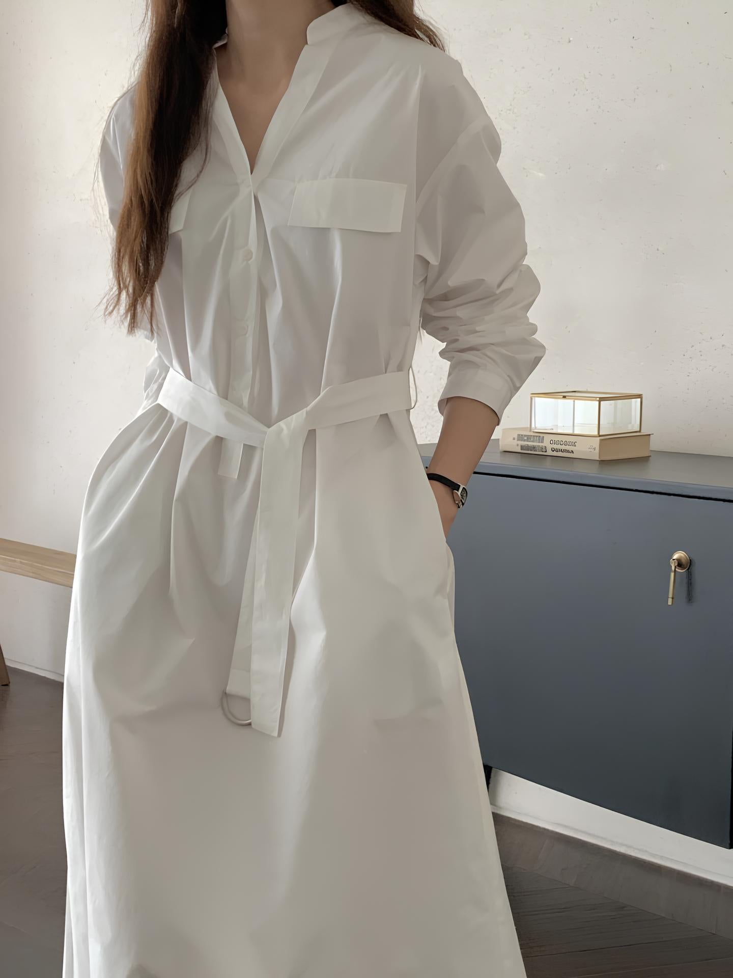 Collared One-Piece Dress