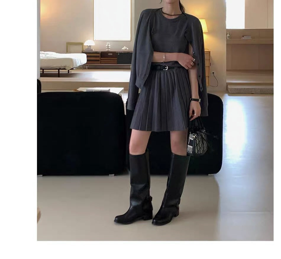 Sleeveless Knit Dress Set